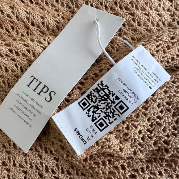 Saodimallsu Brown Long Flare Sleeve Maxi Length Crochet Cover Up Size X-large - Picture 7 of 7